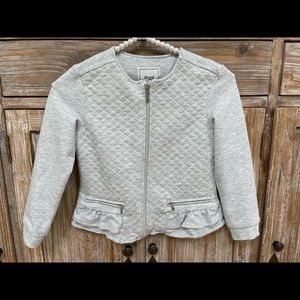 Girls mayoral zip up light grey sweater